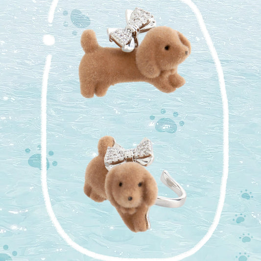 Fluffy Bow Pup (Left ear cuff only)