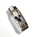 Handcrafted lighter case with black heart and vein design, Mellow Sora collection
